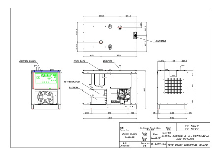Дизельный генератор Toyo TG-14SPC