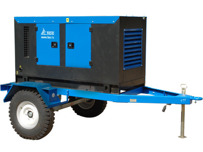 Дизельный генератор ТСС ЭД-100-Т400-1РКМ11 в кожухе на шасси